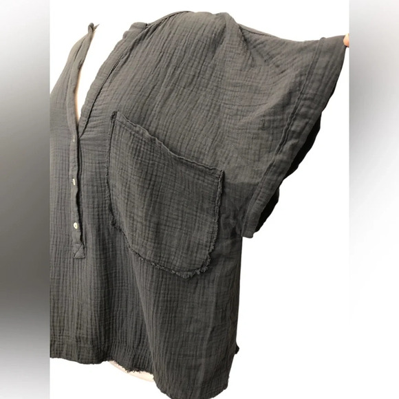 Pull&Bear Dark Gray Oversized Popover Shirt - Picture 3 of 10